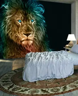Tapety zvieratá Fototapeta lev v abstraktnej forme - Abstract lion