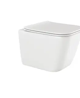 Záchody DEANTE Podstavný rám, pre závesné WC misy + SLIM tlačidlo bílé  + WC INVENA PAROS  + SEDADLO CST_WC01 A51P RO1