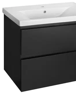 Kúpeľňa AQUALINE - ALTAIR umývadlová skrinka 77,5x60x45cm, čierna mat AI680