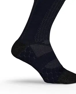 ponožky Ponožky na beh Run900 po lýtka s vlnou merino tmavomodré