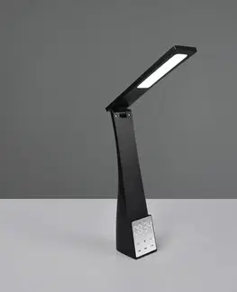 Stolové lampy na písací stôl Reality Leuchten Stolová LED lampa Linus s batériou CCT, čierna