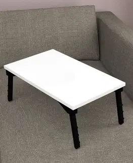 Písacie stoly DUNN skladací stolík na laptop, biela 