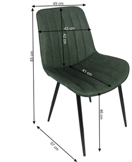 Jedálenské stoličky KONDELA Hazal jedálenská stolička zelená / čierna