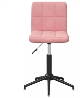 Jedálenské stoličky a kreslá Otočná jedálenská stolička 2 ks zamat / kov Dekorhome Ružová