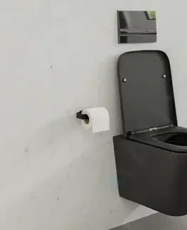 Záchody Kielle - Arkas I Závesné WC s doskou SoftClose, Rimless, matná čierna 30111040