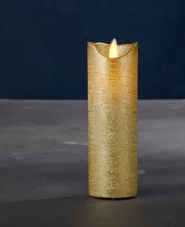 LED sviečky Sirius LED sviečka Sara Exclusive, zlatá, Ø 5cm, výška 15cm