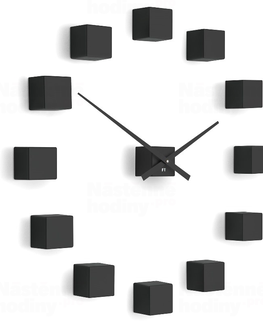 Hodiny Dizajnové nástenné nalepovacie hodiny Future Time FT3000BK Cubic black