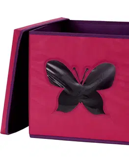 Boxy na hračky LOVE IT STORE IT - Úložný box na hračky s krytom a okienkom - motýľ