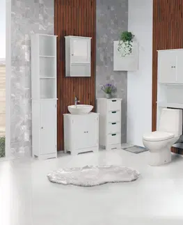 Kúpeľňový nábytok KONDELA Atene Typ 5 kúpeľňová skrinka biela