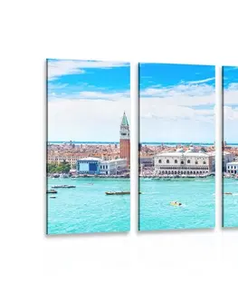 Obrazy mestá 5-dielny obraz pohľad na Benátky