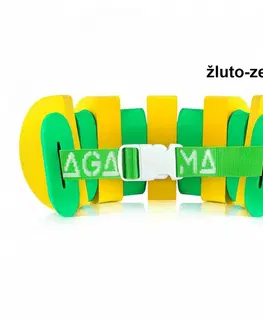 Detské plavky Plavecký pás AGAMA Swim 11 dielov - žlto-zelený