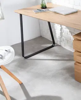 Písacie stoly LuxD Dizajnový písací stôl Kiana 160 cm vzor dub