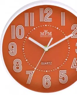Hodiny Detské nástenné hodiny MPM, 3228.60 - oranžová, 20cm