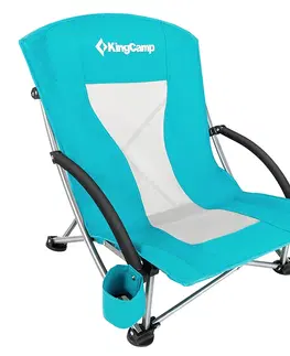 Záhradné stoličky a kreslá Kempingová skladacia stolička KING CAMP Deluxe s opierkami oceľ - tyrkysová
