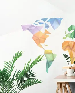 Tapety mapy Tapeta farebná mapa sveta v štýle origami