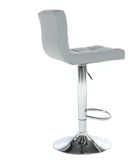 Barové stoličky KONDELA Kandy New barová stolička sivá / chróm