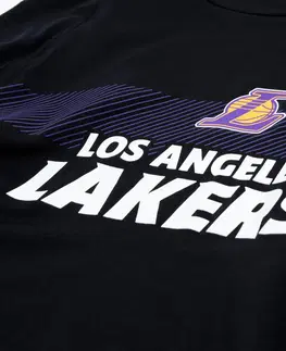 basketbal Pánske spodné tričko NBA Lakers s dlhým rukávom čierne