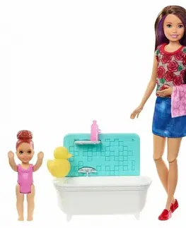 Hračky bábiky MATTEL - Barbie opatrovateľka-kúpanie