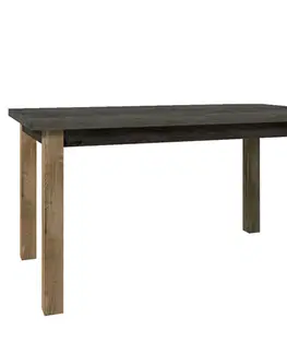 Jedálenské stoly Jedálenský stôl, rozkladací, dub lefkas tmavý/smooth sivý, 160-203x90 cm, MONTANA STW