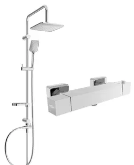 Sprchy a sprchové panely MEXEN/S - Sven sprchový stĺp vrátane sprchovej termostatickej batérie Cube, chróm 77200262-00