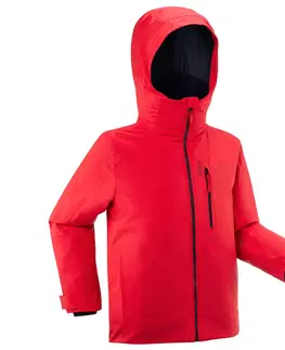 bundy a vesty Detská lyžiarska bunda 550 nepremokavá červená