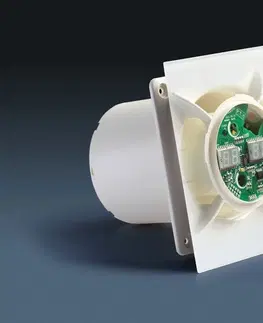 Domáce ventilátory CATA - E-100 GTH kúpeľňový ventilátor axiálny s automatom, 4W/8W, potrubie 100, biela 00900200