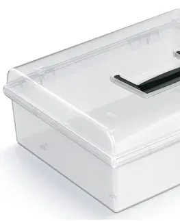 Úložné boxy NABBI NUF4L plastový úložný box priehľadná / čierna