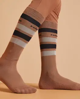 ponožky Detské jazdecké podkolienky SKS100 karamelové