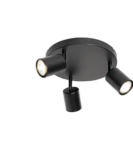 Bodove svetla Moderné stropné svietidlo čierne nastaviteľné okrúhle 3 svetlá - Java