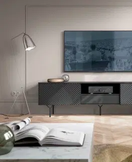 TV stolíky RIVONA štýlový RTV stolík, čierny grafit