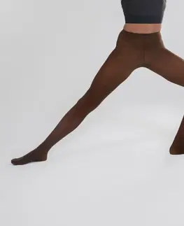 balet Dievčenské baletné pančuchy bez chodidiel tmavá čokoláda