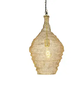 Zavesne lampy Orientálna závesná lampa zlatá 30 cm - Nidum