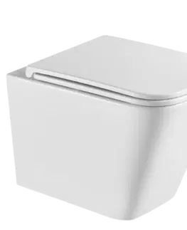 Záchody DEANTE Podstavný rám, pre závesné WC misy + SLIM tlačidlo bílé  + WC INVENA FLORINA WITH SOFT  se sedlem RIMLESS CST_WC01 A51P FL1