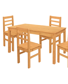 Jedálenské sety Jedálenský stôl 11164V + 4 stoličky 1221V TORINO vosk