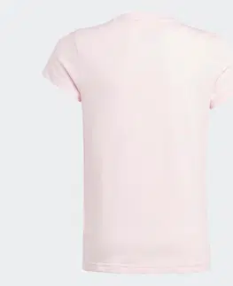 nohavice Dievčenské tričko na fitness bielo-ružové s logom