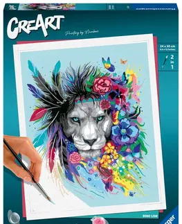 Kreatívne a výtvarné hračky RAVENSBURGER - CreArt Pestrofarebný lev s kvetinami