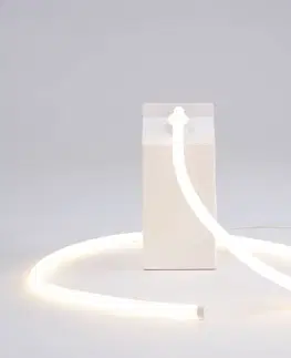 Vnútorné dekoratívne svietidlá SELETTI Stolová lampa Daily Glow ako kartón od mlieka