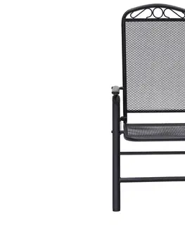 Záhradné stoličky a kreslá DEOKORK Kovové kreslo polohovacie GREY (čierna)