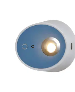 Nástenné svietidlá Carpyen LED svetlo Zoom, bodové svetlá, výstup USB, modrá