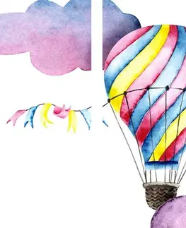 Detské obrazy 5-dielny obraz balóniky vo vetre