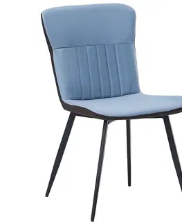 Jedálenské stoličky KONDELA Klarisa jedálenská stolička modrá / hnedá / čierna