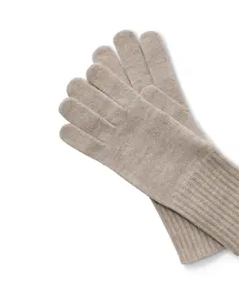 Gloves & Mittens Pletené rukavice s vlnou, hnedosivé
