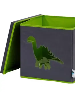 Boxy na hračky LOVE IT STORE IT - Úložný box na hračky s krytom a okienkom - dinosaurus