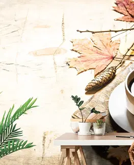 Tapety jedlá a nápoje Fototapeta šálka kávy v jesennom nádychu