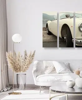 Obrazy autá 5-dielny obraz biely luxusný veterán