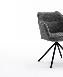 Stoličky - moderné LuxD 28989 Dizajnová otočná stolička Rahiq sivá