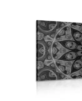Čiernobiele obrazy Obraz hypnotická Mandala v čiernobielom prevedení