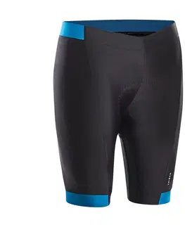 nohavice Pánske cyklonohavice bez trakov na cykloturistiku RC 100 čierno-modré