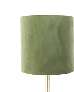 Stolove lampy Botanická stolná lampa mosadz so zeleným tienidlom 25 cm - Simplo