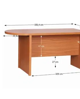 Písacie a pracovné stoly KONDELA Oscar T03 písací stôl čerešňa americká